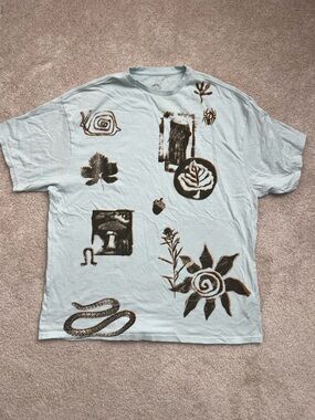 Urban Outfitters Pale Blue Crewneck Oversized Tee